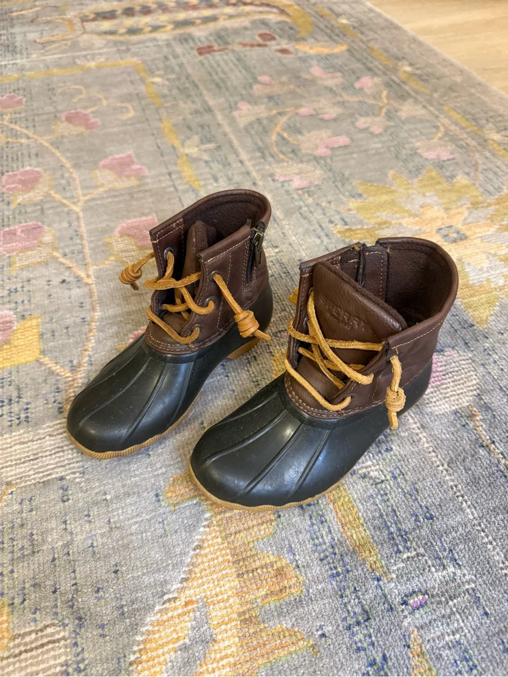 Sperry Top-Sider Saltwater Duck Boots Brown Kids Size 11 Little Kid Rain Boots
